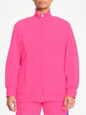 Women's Large Zip Front Warm Up Scrub Jacket